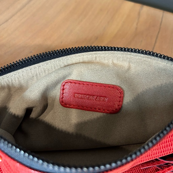 NWOT Prison Art Red Panther Serpento Clutch - Picture 6 of 9